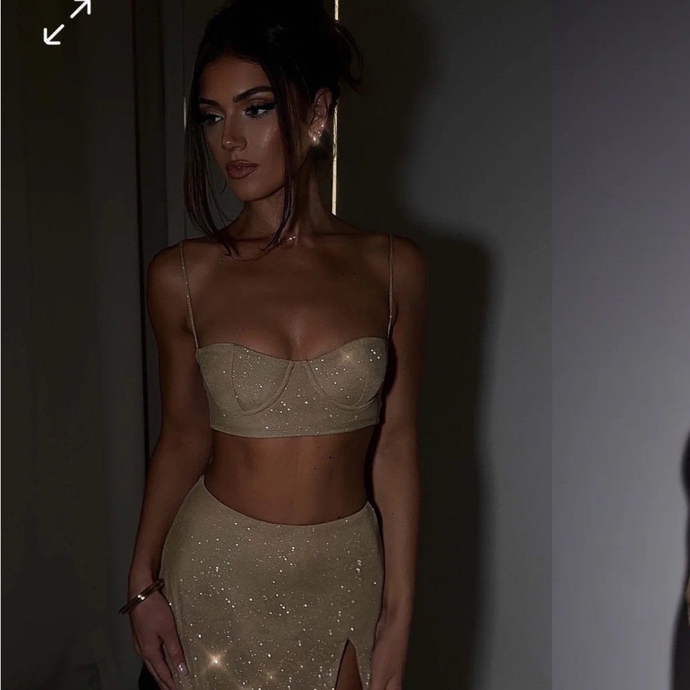 Elegant Gold Crop Top